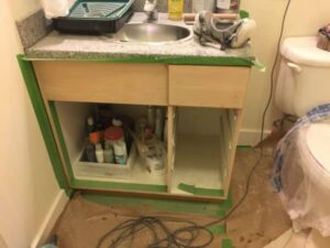 Before Bathroom Cabinet Refinish